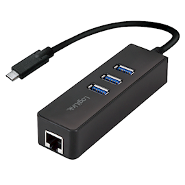 ადაპტერი Logilink UA0283 Gen 1 USB-C Hub 3-Port USB3.2 Black